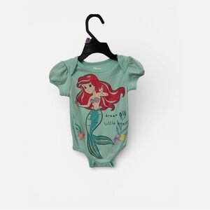 Disney Baby Little Mermaid Ariel Green Onesie 12M Baby Girls
